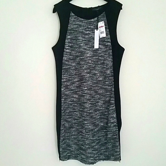 Sanctuary Sleeveless Boucle Paneled Dress Black White Size Large - Picture 4 of 7